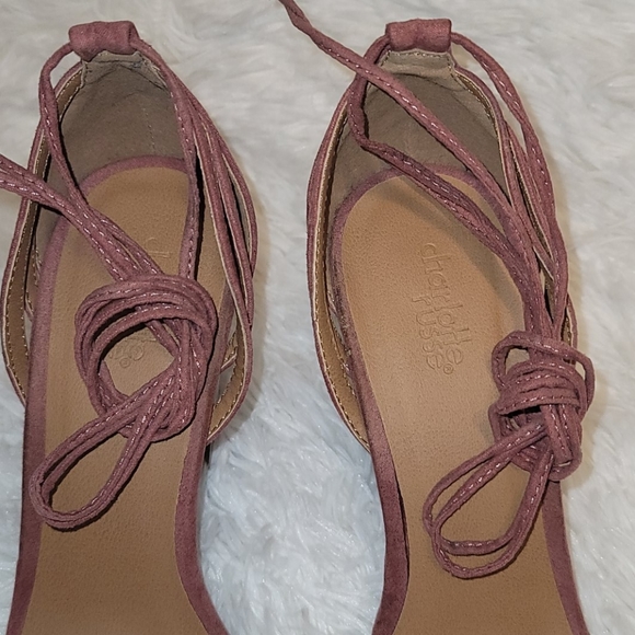Tie-up Dusty Rose Heels - Picture 4 of 9